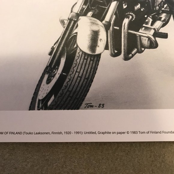Vintage Tom Of Finland Print "Leather Biker" 11.75 x 9.5 - Picture 3 of 3